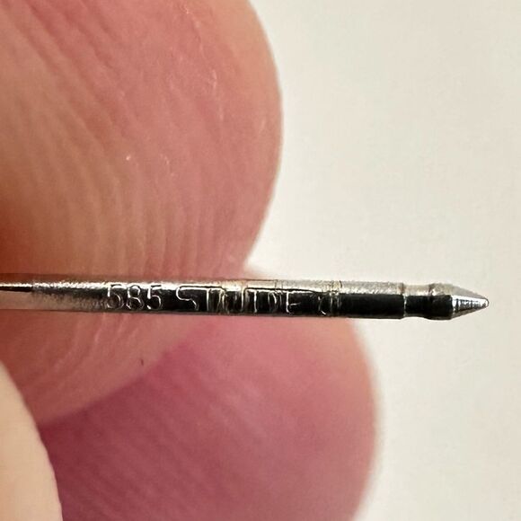 Studex 585 14k White Gold Daisy Earrings - Picture 4 of 5